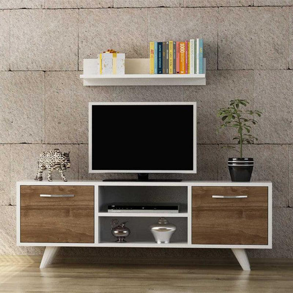 ترابيزة تليفزيون مودرن مع رف ديكور 120X25سم - TVU0019